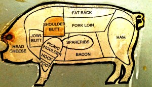 The shoulder butt, or the Boston butt, is the Fiorellas choice cut. They use it for all their products. Diagram courtesy of the Fiorellas. Trivarelli, TGG.