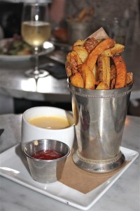 Duck Fat French Fries with Sly Fox cheddar sauce. Trivarelli, TGG